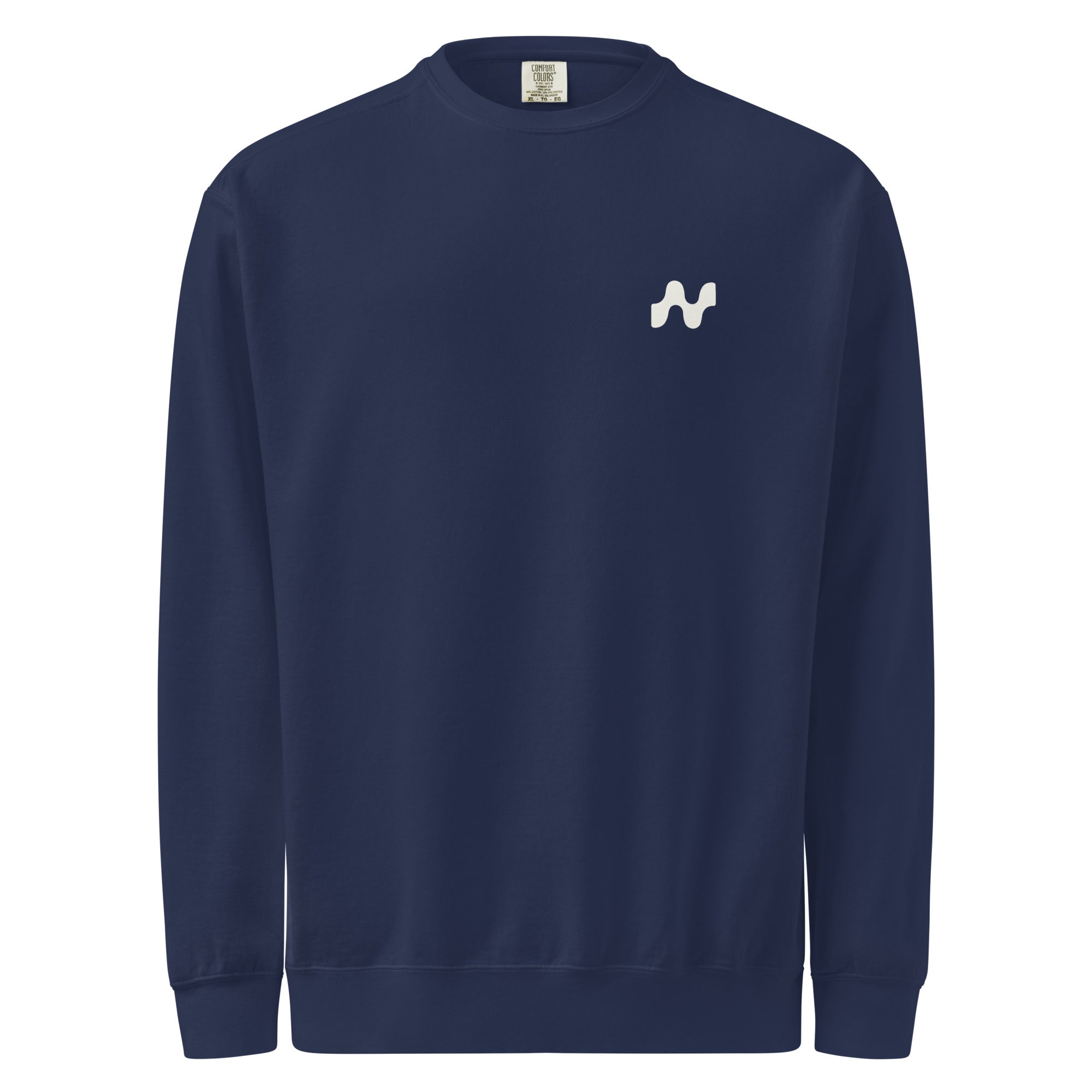 unisex-garment-dyed-sweatshirt-true-navy-front-695e757615eb3